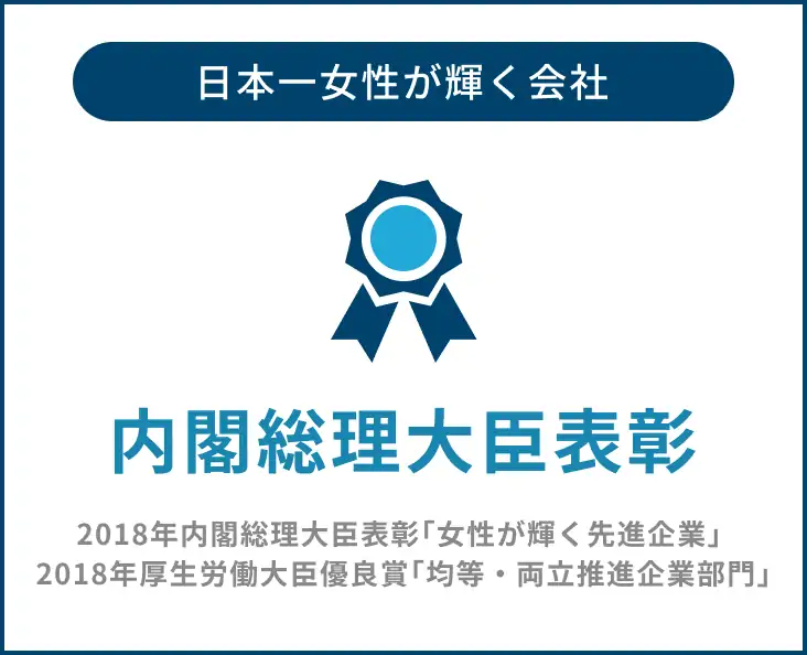 日本一女性が輝く会社 内閣総理大臣表彰